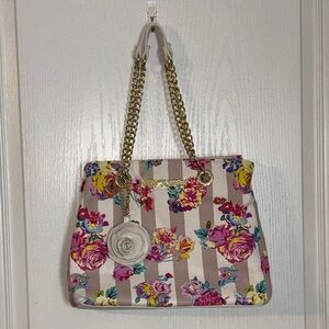 Betsey Johnson Floral Striped Bag